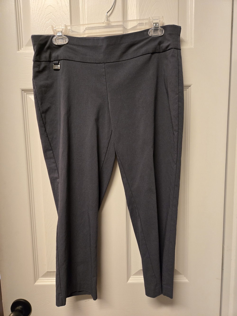 Alfani 12P Charcoal Pull-On Capri Ponte Pants